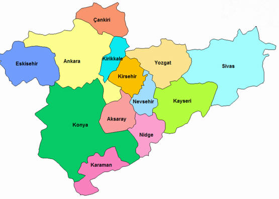 İç Anadolu Bölgesi Haritası