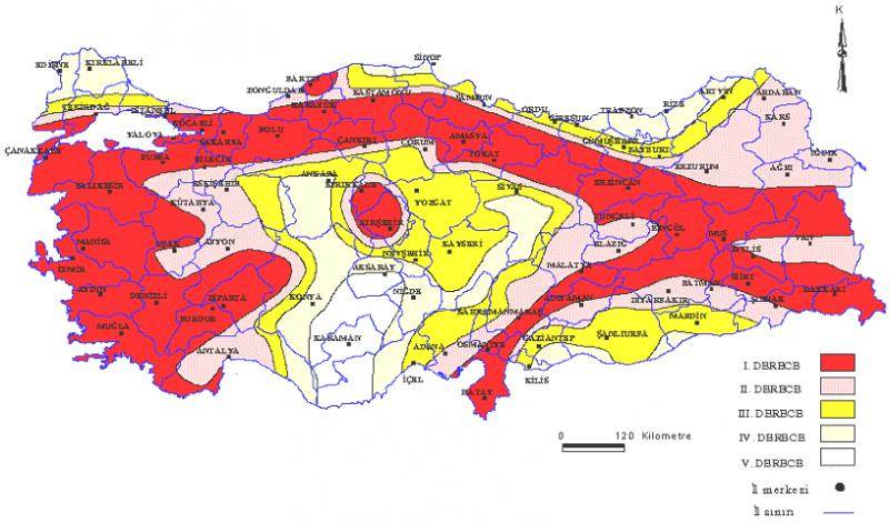 Türkiyedeki Fay Hatları Haritası