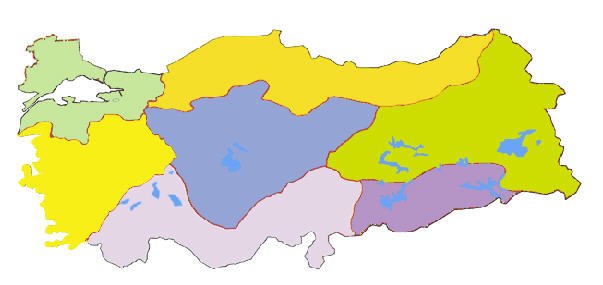 Türkiye Bölgeler Haritası Yazısız