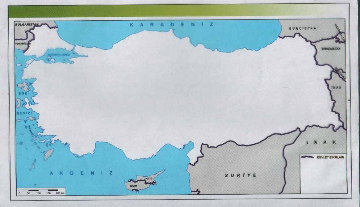Türkiye Bölgeler Haritası Yazısız